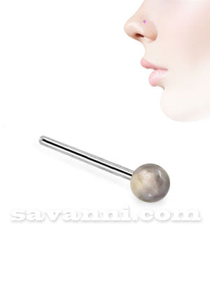 Rakt Nässmycke av Silver med Marmorkula