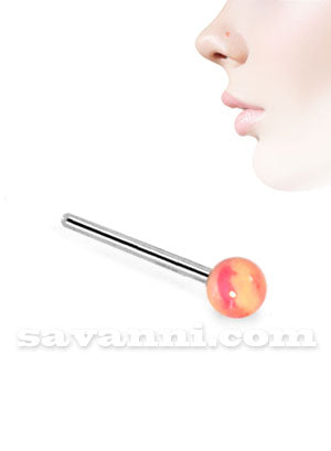 Rakt Nässmycke av Silver med Marmorkula