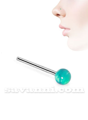 Rakt Nässmycke av Silver med Marmorkula