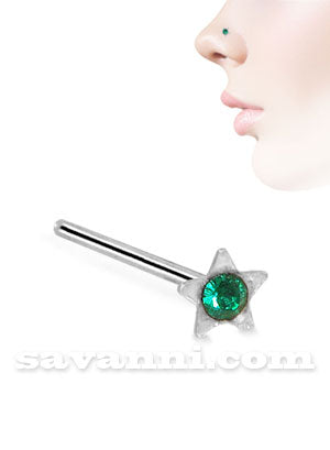 Rakt Nässmycke av Silver med Strass-stjärna