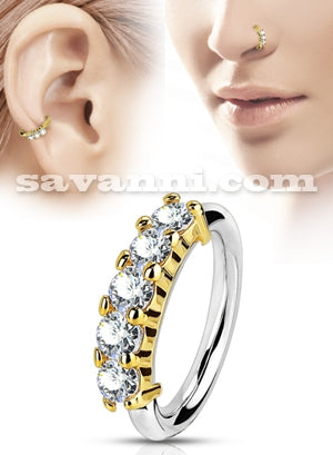 Piercingring Zirkon Line