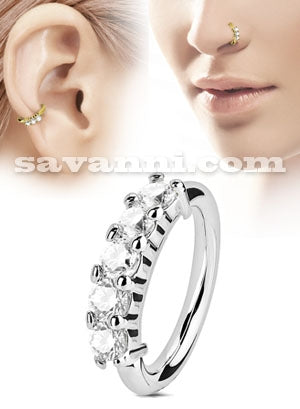 Piercingring Zirkon Line