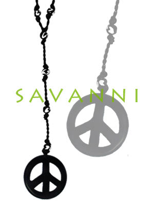 Trä Halsband Peace Svart