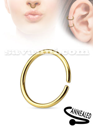 1.6mm Guldfärgad Öppen Slät Piercingring