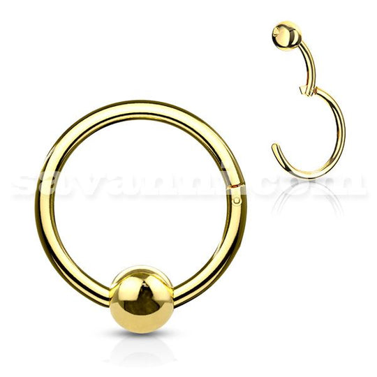 1.2mm Piercingring Clicker Kula Guld
