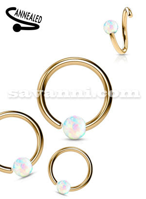 Rose Gold Ring med Fast Kula Opal
