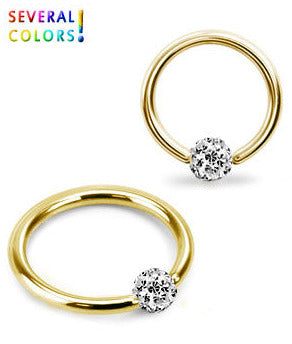 1.6mm Guldfärgad Ring Crystal Kula 4mm