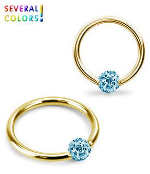 Kullanvärinen kristallirengas