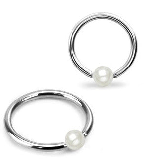 1.2mm BCR Ring med Pärla