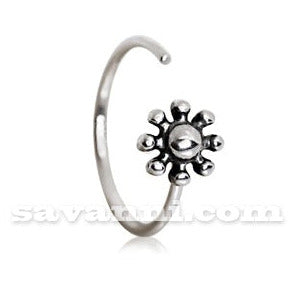0.8mm Piercingring Antique Floral