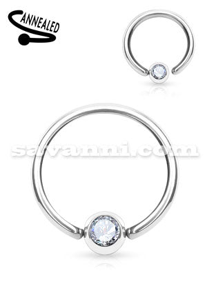 1.0mm Tunn Ring Fast Kula Strass