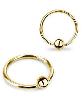 1.0mm Tunn Guldfärgad BCR-Ring