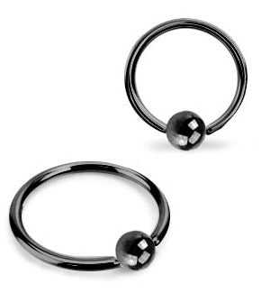 Svart 1.0mm Tunn Ring