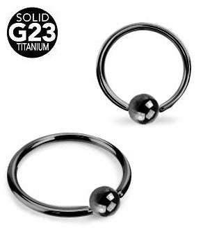 1.0mm Tunn Svart Ring av Titan