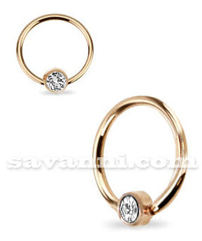1.0mm Rose Gold Smiley Ring Med Strass