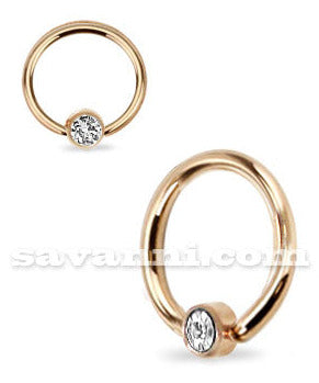 1.2mm Rose Gold Smiley Ring Med Strass