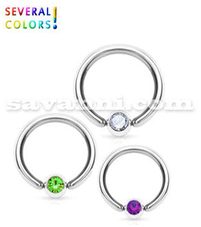 1.2mm BCR Piercingring Strass