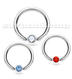 1.6mm BCR Piercingring Strass
