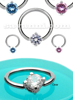 1.6mm BCR Piercingring Zircon