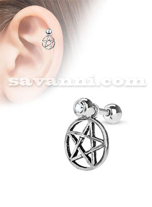 Helix / Tragus-smycke Pentagram