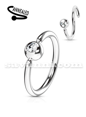 1.2mm Piercingring Fast Kula & Sned Strass
