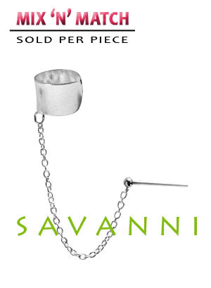 Slätt Silverörhänge med Ear Cuff & Kedja
