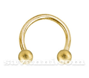 1.2mm Guldfärgad Hästskobarbell Sand Blast