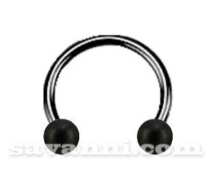 1.2mm Hästskobarbell Sand Blast Svart