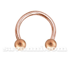 1.2mm Hästskobarbell Sand Blast Rose Gold
