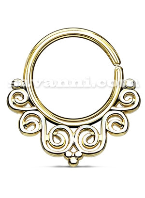 1.2mm Piercingring Tribal Swirls
