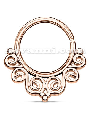 1.2mm Piercingring Tribal Swirls