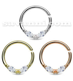 Piercingring Marquise Zircons