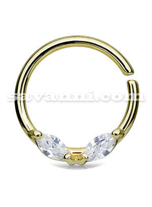 Piercingring Marquise Zircons