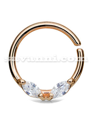 Piercingring Marquise Zircons