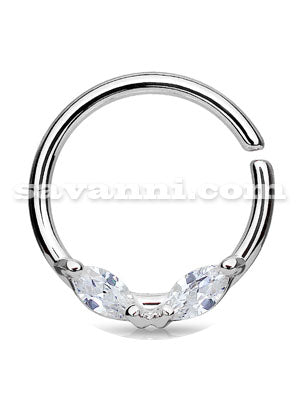 Piercingring Marquise Zircons
