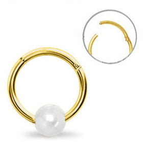 1.2mm Guldfärgad Segment Ring Clicker Pärla