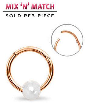 1.2mm Rose Gold Segment Ring Clicker Pärla