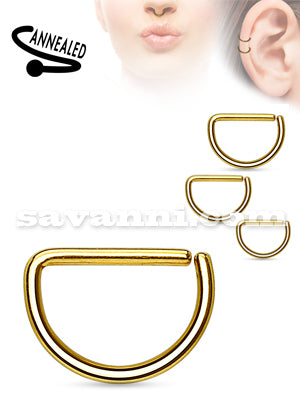 1.2mm Guldfärgad Halv Piercingring