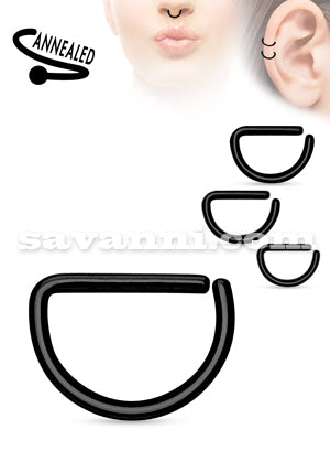 1.2mm Svart Halv Piercingring