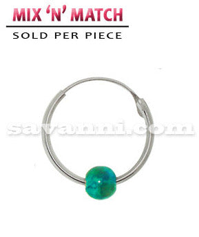 Öronring av Silver med Marmorkula