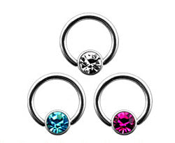 1.0mm Smiley Ring Med Strass
