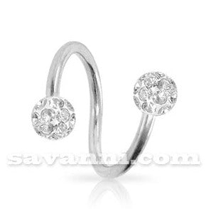 1.2mm Spiral med Crystal Kulor 3mm