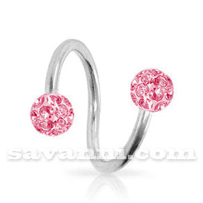 1.2mm Spiral med Crystal Kulor 3mm