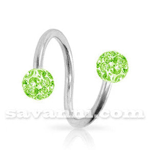 1.2mm Spiral med Crystal Kulor 3mm