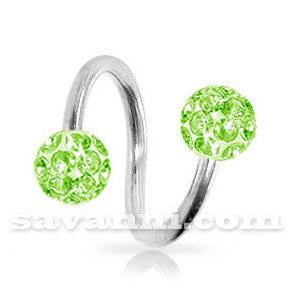 1.6mm Spiral med Crystal Kulor 6mm