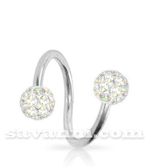 1.2mm Spiral med Crystal Kulor 4mm