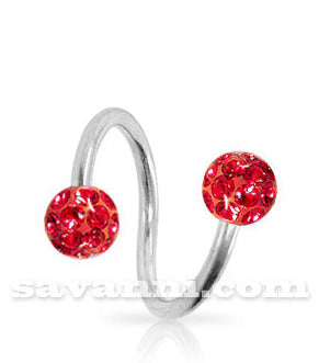 1.2mm Spiral med Crystal Kulor 4mm