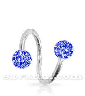 1.2mm Spiral med Crystal Kulor 4mm