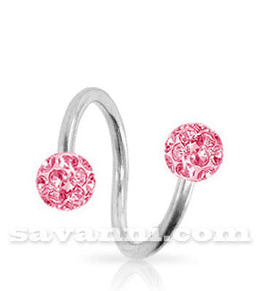 1.2mm Spiral med Crystal Kulor 4mm