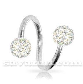 1.6mm Spiral med Crystal Kulor 5mm